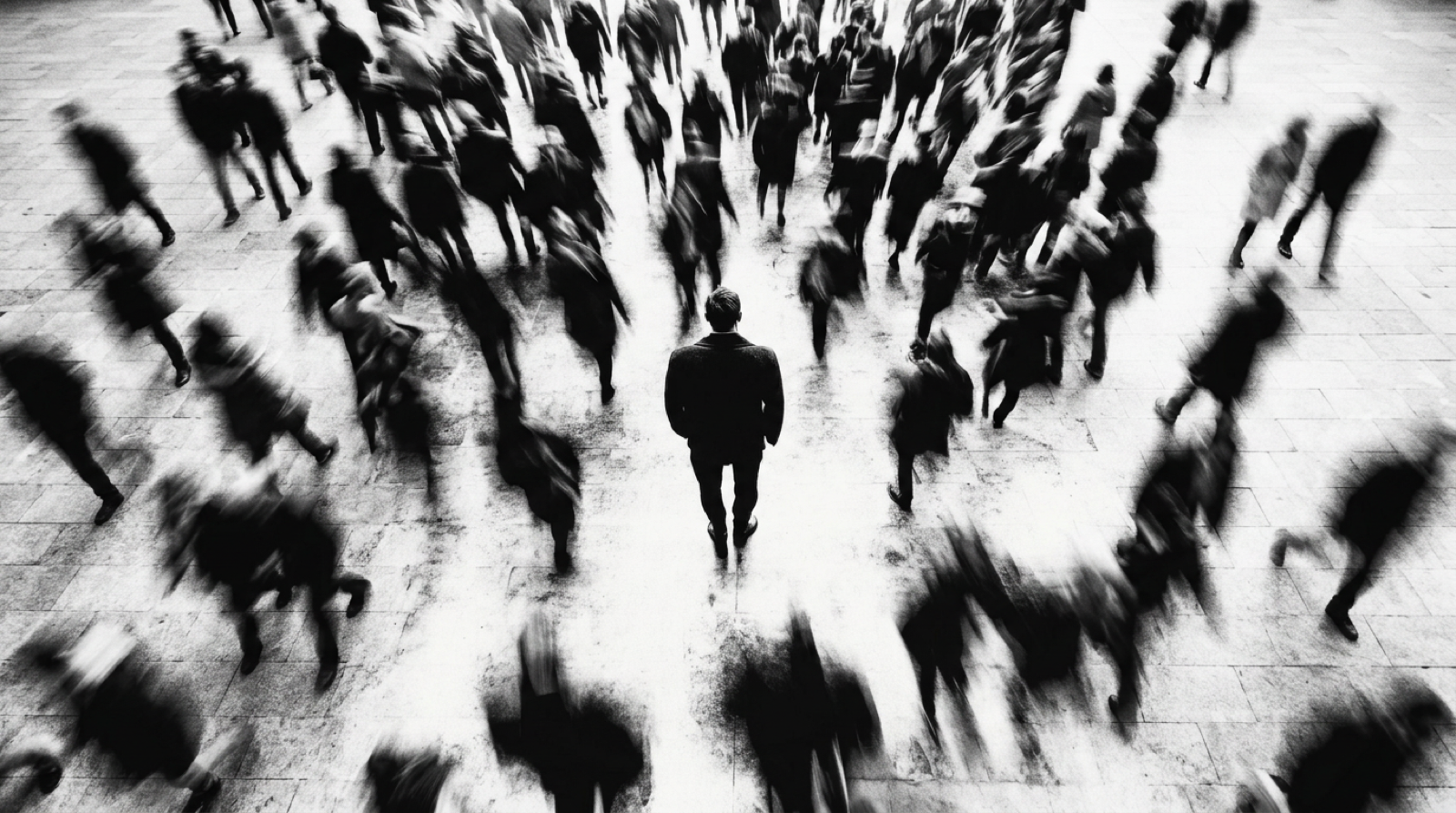 A crowd in motion